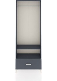 Resim Arges Dolap 2 Raflı Tek Çekmeceli Tek Askılı 88x30x243 Antrasit-antrasit Antrasit 