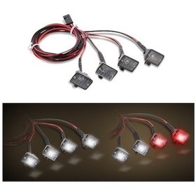 Resim 1:10 Rc Araçlar İçin 4 Adet Kare Şekilli Led Aydınlatma - 2 Beyaz, 2 Kırmızı 