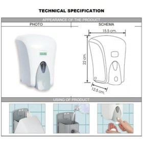 Resim Şeker Portakalım Vialli F6 Hazneli Köpük Sabun Dispenseri Aparatı 1000 ml Beyaz 