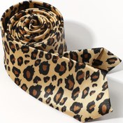 Resim 1 adet Erkek Şık Leopar Desenli Kravat - Benzersiz Hayvan Desenli Dokuma Polyester Kravat, Partiler, Tatiller ve Günlük Giyim için Mükemmel, Tatil Moda Aksesuarı | Şık Kravat | Parlak Bitiş 