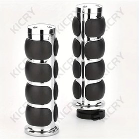 Resim Dashanshop Krom 1 Inç 25mm Siyah H-d Dyna Sportster Road King Kabuz Kontrol Gripleri 