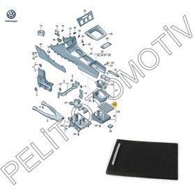 Resim Passat B7 (2011-2015) Orta Konsol Sürgülü Kapak 3C0857503 Siyah 
