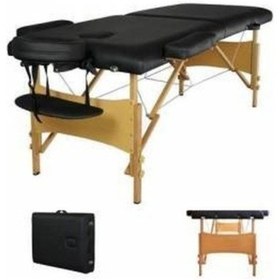 Resim Medikaltec Çanta Tipi Masaj Masası Ahşap Siyah 