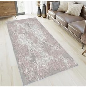 Resim Rovigo Dijital Baskı Yıkanabilir Kaymaz Taban Salon Halısı RVG1387-HY-1075, Pembe, 100 x 150 