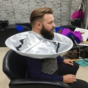 Resim 1pc Polyester Berber Şemsiyesi Tasarımı Saç Kesme Pelerini, DIY Kuaför Önlüğü, Katlanabilir Salon Aksesuarları için Kuaförler 
