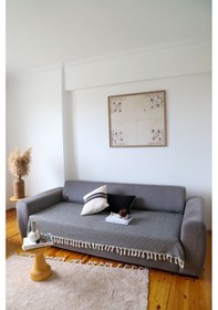 Resim Yıldız Siyah Oturma Yerini Kapatan Koltuk, Çekyat, Kanepe Örtüsü/ Şalı 115x200 Cm Siyah 