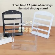 Resim 1/2/4 adet Küpe Sergileme Standı, Masaüstü Takı Dört Katlı Depolama Rafı, Yatak Odası için Uygun, Küpe Depolama Sanatı, Basit Takı Tutucu, Sergileme Standı, Takı Kulesi, Takı Kuleleri 