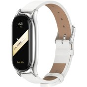 Resim Sones Xiaomi Mi Band 8 Mijobs Plus Kılıf Mikrofiber Pu Deri Saat Kordonu 