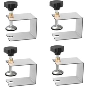 Resim Lemestar Paslanmaz Çelik G Şekilli Çekmece Sabitleyici - 4 Adet Hızlı Montaj Klipsi 