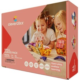 Resim Cleverclixx Curved Pack Manyetik Bloklar, Pastel 34 Parça 
