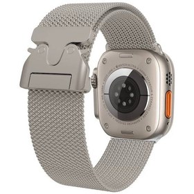 Resim Noktaks - İos Watch 42mm Uyumlu - Kordon Metal Hasır Kordon Krd-25 - Gri 