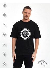 Resim Tamga Kartal -%95 Pamuklu Penye Kumaş - Yıkamaya Dayanıklı 1. Kalite Fleks Baskı SIYAH 