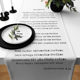 Resim Leylim Ley - Şiir Runner Örtü - 40 cm x 140 cm 