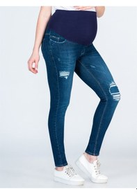 Resim Busa Hamile Beli Ayarlı Yüksek Bel Skinny Kot Pantolon Mavi-mavi 