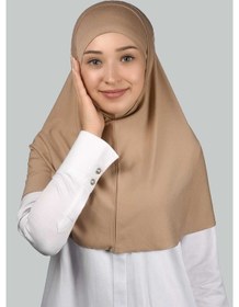 Resim Altobeh İkili Set Pratik Eşarp Hazır Türban Ve Hijab Tesettür Bonesi Koyu Bej 