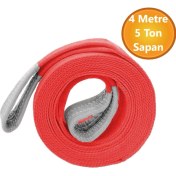 Resim Vinç Sapan Polyester Spanzet 5 Ton 4 Metre Kırmızı Sağlam Yük Kaldırma Taşıma Indirme Caraskal Hala 