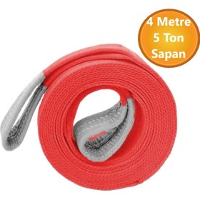 Resim Vinç Sapan Polyester Spanzet 5 Ton 4 Metre Kırmızı Sağlam Yük Kaldırma Taşıma Indirme Caraskal Hala 