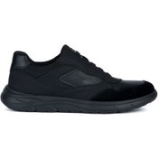 Resim Geox Men's Black Portello Lace-up Leather Sneaker Derimod