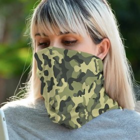 Resim Hediyemen Yeşil Kamuflaj Motorcu Boyunluk Maske Bandana 