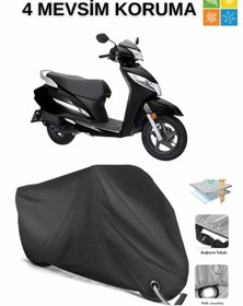 Resim AutoEN HONDA Activa 125 DAYANIKLI KİLİT UYUMLU SU GEÇİRMEZ MOTOSİKLET BRANDASI-SİYAH 