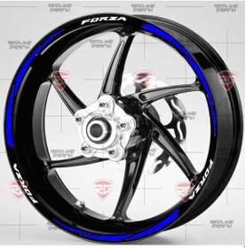 Resim Forza Yazılı Mavi Beyaz Jant Şeridi 