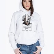 Resim Esprili Einstein Tasarımlı Kapşonlu Kadın Sweatshirt 