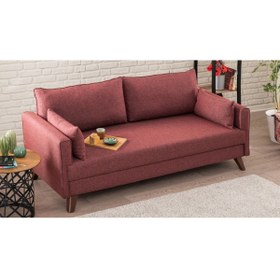 Resim Evdebiz Bella Soft Yataklı Bordo Üçlü Koltuk 