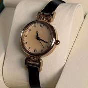 Resim 1 adet Zarif Kadın Saati, Kahverengi Suni Deri Kayış, Yuvarlak Alaşım Kasa, Kuvars Hareket, Altın Tonlu Kadran ve Eltiler, Düğme Pil (Çap <20mm) - BERGCOZ 