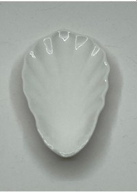 Resim Kahve Yanı Porselen Lokumluk Şekerlik Büyük İstiridye Çerezlik 6 Lı 14 Cm 92358 Beyaz 