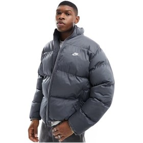 Resim Nike Clup Puffer Synthetic Fill Full Zip Loose Fit Men's Jacket Erkek Bol Kesim Suitici Mont Gri Fb7368-068 
