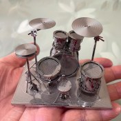 Resim 3D Metal Puzzle DIY Model Davul Seti, Paslanmaz Çelik, El Yapımı, Eğitici, İnşaat Becerileri, Düğün, Sevgililer Günü, Noel, Masaüstü Dekorasyonu için 