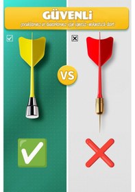 Resim Mıknatıslı Dart Seti Mini Boy Dart Oyunu Duvara Zarar Vermeyen İğnesiz Dart Atma 3 Oklu Çap: 28 Cm 