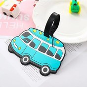 Resim Etya Pvc Silikon Bagaj Etiketi - Sevimli Karikatür Arabalar Kımlık Etiketi, Bavul Ve Seyahat Aksesuarı Bej 