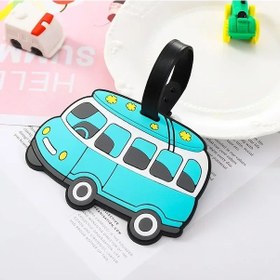 Resim Etya Pvc Silikon Bagaj Etiketi - Sevimli Karikatür Arabalar Kımlık Etiketi, Bavul Ve Seyahat Aksesuarı Bej 