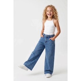 Resim Joy Kids Kız Çocuk Boydan Taşlı Bilek Üstü Kot Pantolon (9-16YAŞ) (Mavi) 