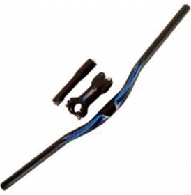 Resim Trazano Bisiklet Alüminyum Gidon ve Boğaz Seti (Gidon- Gidon Boğazı- Dikme) 3 Parça Mavi 