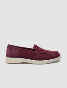 Resim Cabani Lagaria MonaMae %100 Hakiki Deri Bordo Süet Kadın Loafer 