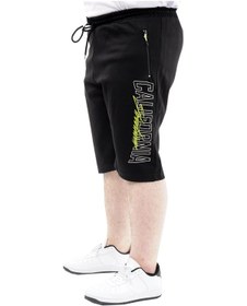 Resim Mode Xl Büyük Beden Erkek Kapri Şort Baskılı Calıfornıa 24503 Siyah Siyah 