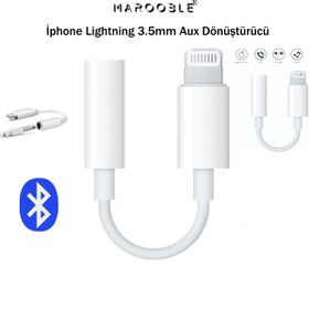 Resim Marooble Iphone Lightning 3.5mm Aux Dönüştürücü Bluetooth Bağlantılı 