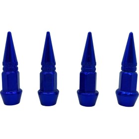 Resim Sivri Sibop Kapağı Mermi Sibop Kapağı Araba Motosiklet Bisiklet Metal 4 Lü Set Mavi 