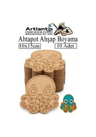 Resim Ahşap Boyama Deniz Canlıları 10 Adet 10x15cm Boyama Figürü Etkinlik Çoçuk Gelişim Motor Beceri Kreş Anasınıfı Beyaz 