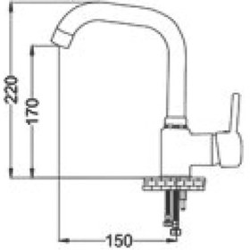 Resim Gms Çağla Mix Yatık Kuğu Musluk Lavabo Bataryası CM106 