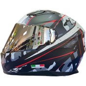 Resim Kask Sway Sw-816 Camouflage Silver Aynalı Camlı 