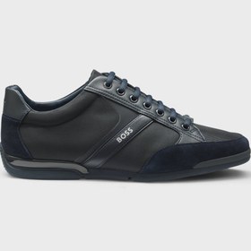 Resim BOSS Erkek Süet Detaylı Koku Önleyici Astarlı Rahat Taban Lacivert Sneaker 50498265-401 
