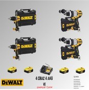 Resim Dewalt DCD805NT + DCD805NT+ DCD1007NT + DCD1007NT 4 Adet 5 Amper Akü + Şarj Aleti Set 