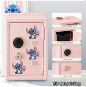 Resim Honeybeeshop Pembe Stitch Karikatür Demir Para Kutusu Küçük Çekmece Belgeler Mücevher Saklama 