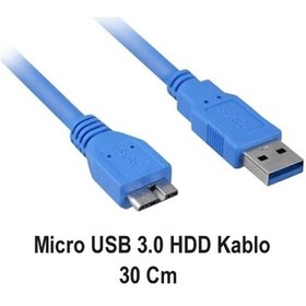 Resim Usb 3.0 Hdd Harddisk Kablosu 30 CM 0.3M Harddisk Veri Bağlantı 