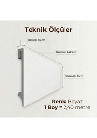 Resim Espumo Kompozit Süpürgelik 8 cm Beyaz | Suya Dayanıklı Parke Duvar Süpürgelik 2,40 m ESP201 