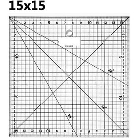 Resim Plastik Şeffaf Terzi Modelist Okul Patcwork Kesim Cetvel 15X15 CM Şeffaf 