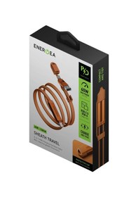 Resim Energea Sheath Travel 1.2m 60w 2in1 Type-c To Type-c Ve Usb-a Hızlı Şarj Kablo - Gümüş 
